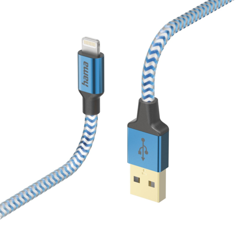Hama MFi USB kábel Reflective pre Apple, USB-A Lightning 1,5 m, modrý Hama MFi USB kábel Reflective pre Apple, USB-A Lightning 1,5 m, modrý