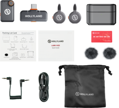 Hollyland LARK M2S Mini Combo Wireless Lavalier Microphone Mini Combo (Space Gray)