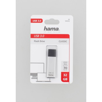 Hama FlashPen Classic, USB 3.0, 32 GB, 40 MB/s, strieborný