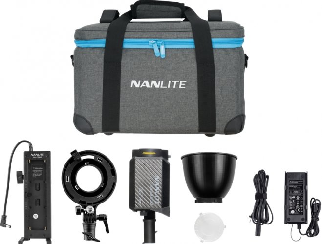 Nanlite Forza 60B Bi-Color SET - LED světlo, držák baterií, Bowens adaptér