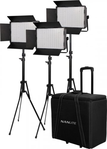 Nanlite 3 light kit 1200DSA, Trolley Case, Light Stand