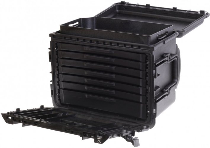 Peli™ Case 0450 kufor bez peny, so zásuvkami, čierny