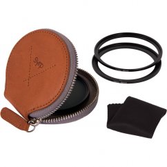 Syrp 82mm Circular Polarizer Filter Kit | Two Step-Up Rings 77 and 72 mm | Germany Schott Glass | Genuine Leather Case and Lens Cloth