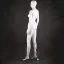 Figurine Frau Abstrakt Weiß Glänzend Höhe 175cm, pose 2