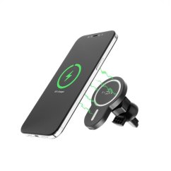 Držiak FIXED MagClick s bezdrôtovým nabíjaním a podporou MagSafe, 15W, čierny