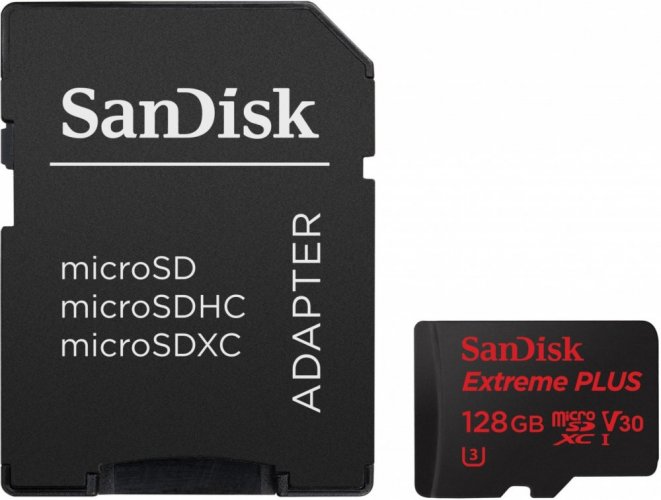 SanDisk Extreme Plus microSDXC 128GB 100 MB/s A1 Class 10 UHS-I V30 + adapter