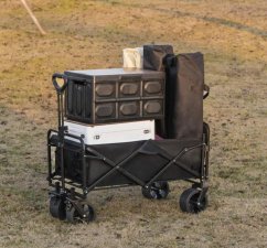 Skládací kempingový vozík, plážový vozík 150kg, tanková kola (TLR50)