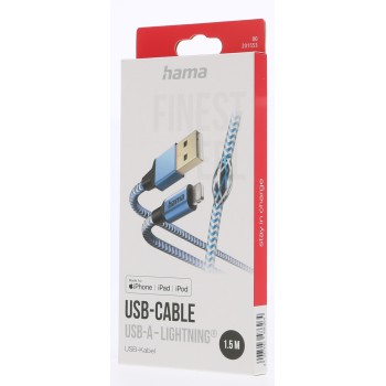 Hama MFi USB kábel Reflective pre Apple, USB-A Lightning 1,5 m, modrý Hama MFi USB kábel Reflective pre Apple, USB-A Lightning 1,5 m, modrý