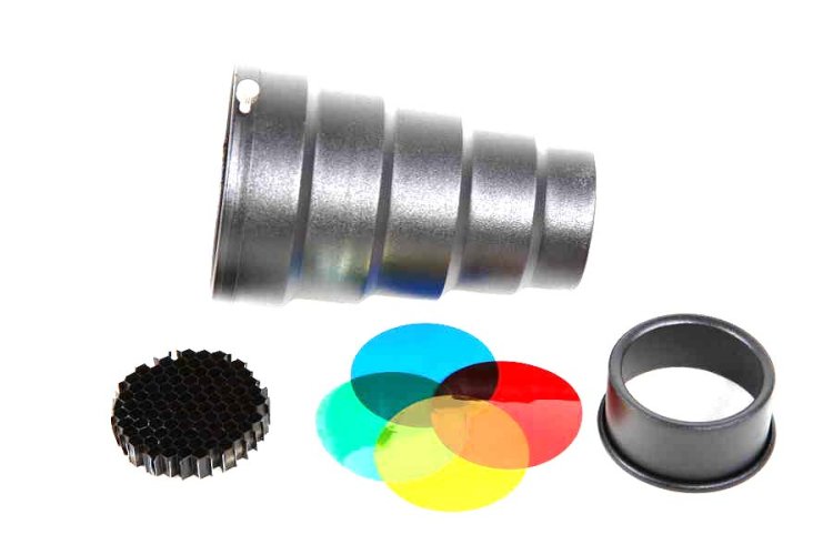 Snoot, komínek s barevnými filtry a voštinou pro Miniblesky