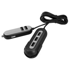 Nabíječka do auta Avacom CarHUB, 5x výstup USB, černá