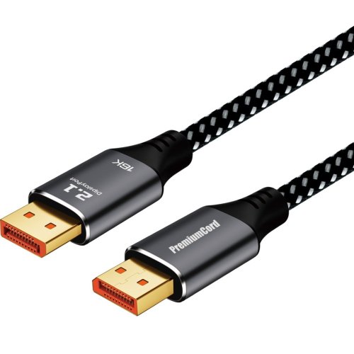 Kabel DisplayPort 2.1, 16K@60Hz, kovové a pozlacené konektory, 1 m