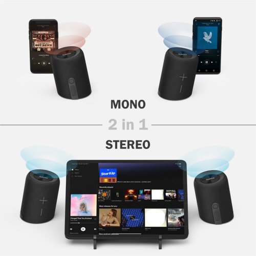 Hama Twin 3.0, reproduktor Bluetooth, dělitelný na 2 části, TWS, vodotěsný, IP67, 30 W, černý