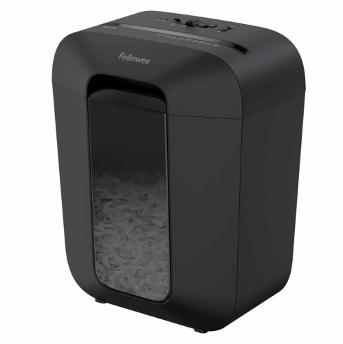 Aktenvernichter Fellowes LX 45 P-4, Kreuzschnitt 4x37mm, 8 Blatt, 17l, Kreditkarte, schwarz
