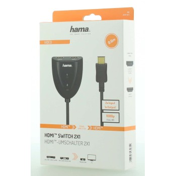 Hama HDMI prepínač 2x1, mechanický