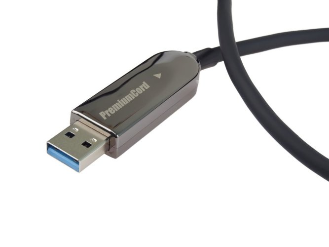PremiumCord USB3.2 + 2.0 prodlužovací optický kabel A/Male - A/Female, 20 m