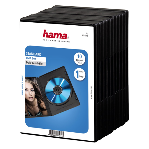 Hama DVD obal na 1 DVD, s fóliou, čierny, balenie 10 ks (cena uvedená za balenie) Hama DVD obal na 1 DVD, s fóliou, čierny, balenie 10 ks (cena uvedená za balenie)