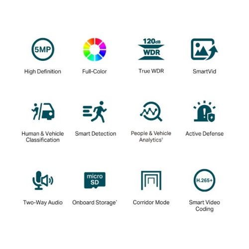 Kamera TP-Link VIGI C450(2.8mm) 5MPx, IP věžička, 30m osvětlení