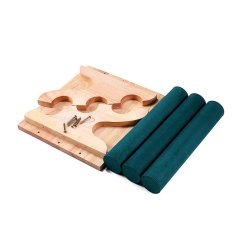Állvány, karkötő bemutató 3 szintes zöld textil (DRD16Z)