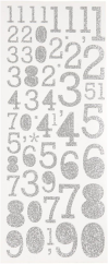 Focus GLITTERSTICKERS SILVER NUMBERS