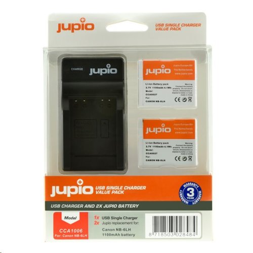 Jupio set 2x NB-6LH pro Canon, 1.100 mAh + Single Charger pro Canon