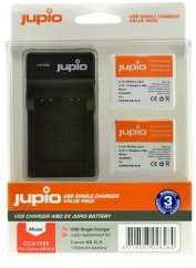 Jupio set 2x NB-6LH für Canon, 1.100 mAh + Einzel-Ladegerät für Canon