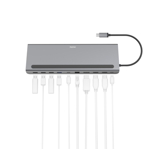 Dokovací stanice Hama USB-C Connect2Office Pro, 10 připojení