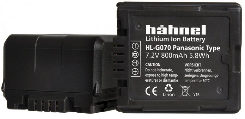 Hähnel HL-G070, Panasonic VW-VBG070, 800mAh, 7.2V, 5.8Wh