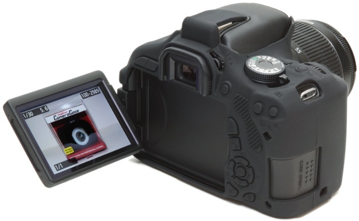 easyCover Silikon Schutzhülle f. Canon EOS 600D Schwarz