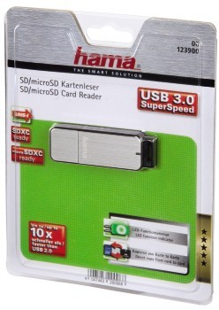 Hama čítačka kariet USB 3.0 SD/microSD (strieborná)