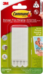 3M Command Hanging Strips White Narrow