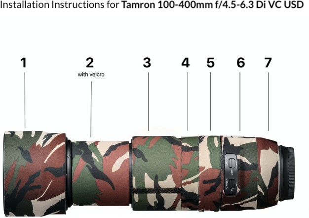 easyCover obal na objektív Tamron 100-400mm f/4,5-6,3 Di VC USD Model A035 hnedá maskovacia