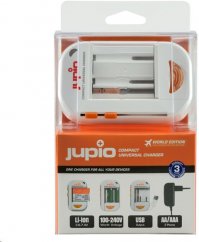 Jupio Compact Universal Charger (Li-ion + AA/AAA + USB / World Edition)