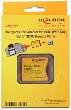 Delock Compact Flash Typ II Adapter für iSDIO (WiFi SD), SDHC, SDXC Speicherkarten