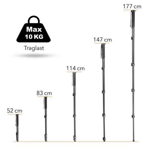 Walimex FT-1502 Aluminium Pro jedno-nohý stativ 177 cm