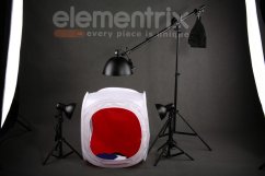 Photographic tent 50x50 in a set with three spotlights and a Boom tripod WITHOUT light bulbs