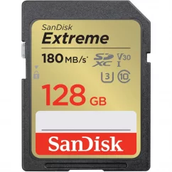 SanDisk Extreme 128GB SDXC pamäťová karta 180 MB/s a 90 MB/s, UHS-I, Class 10, U3, V30