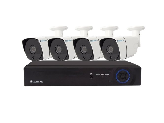 Securia Pro NVR4CHV8-W IP camera set, 8Mpx, 4 cameras, PoE NVR, white, after option