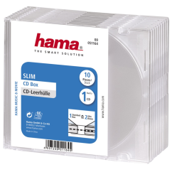 Hama CD Slim Box, obal na 1 cd/dvd, priehľadný, balenie 10 ks (cena za balenie)