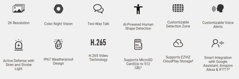 Ezviz H3C 2K venkovní kamera, Wi-Fi, 3MP, 4mm