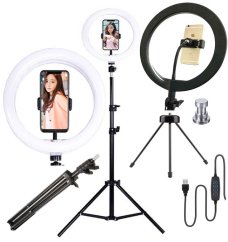 Prstencová lampa, kruhové světlo ring light 11" 280mm 24W 2x stativ st9 (RG339)