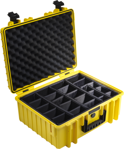 B&W Outdoor Koffer Typ 6000 mit Einteilung Gelb