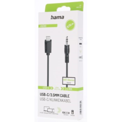Hama audio adaptérový kábel USB-C na jack 3,5 mm, aktívny, 0,75 m