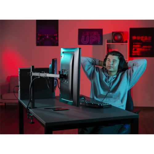Hama stolný držiak pre dva monitory 32" Standard, 2 ramená