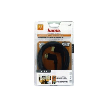 Hama HDMI kabel s vidlicemi, kolmé konektory, pozlacený, 3*, 1,5 m