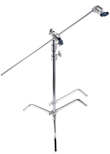 Avenger C-Stand Kit 33 mit Gleitfuß (A2033L C-Stand + D520B 124cm Verlängerungsarm + D200 Greifkopf 2 1/2") Silber