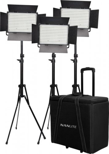 Nanlite 3 light kit 900CSA, Trolley Case, Light Stand