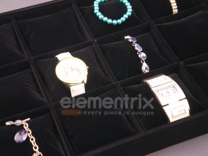 1x Kiállító Armbandok, Órák és Egyéb Ékszerek Számára, Fekete (POLBOX) 1x Kiállító Armbandok, Órák és Egyéb Ékszerek Számára, Fekete (POLBOX)