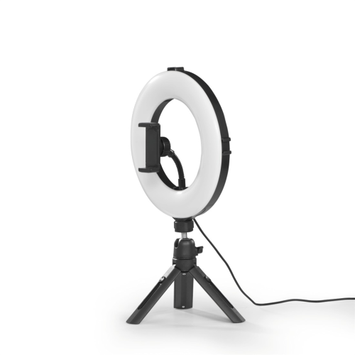 Hama SpotLight Smart 80 II, kruhové LED světlo 8", držák na mobilní telefon, dálková spoušť, stolní stativ