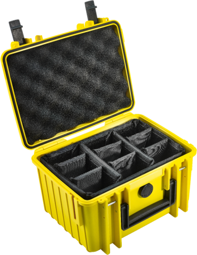 B&W Outdoor Koffer Typ 2000 mit Einteilung Gelb