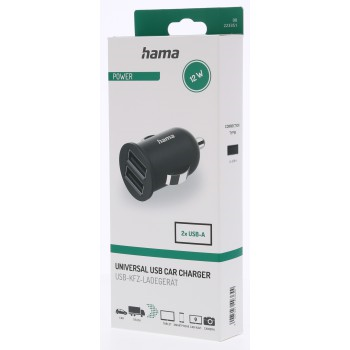 Hama USB nabíječka do auta, 2x USB-A, 2,4 A (12 W)